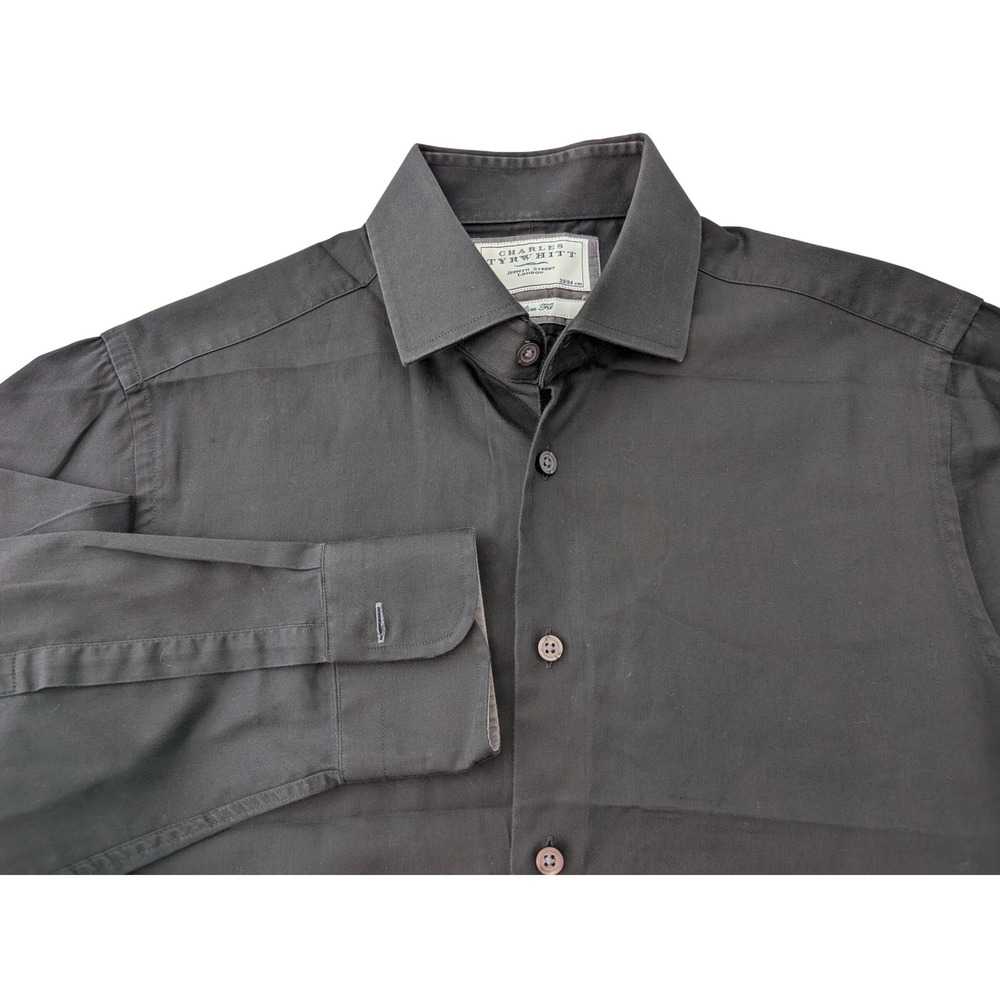 Charles Tyrwhitt Jermyn St Slim Fit Dress Shirt Black 15.5 33 Mens